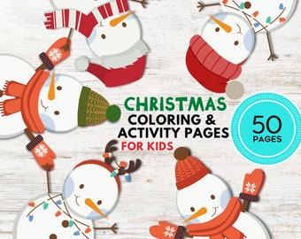 Christmas Games Activities Printable, Christmas Coloring Pages, Letter to Santa, Scavenger Hunt, Word Search, Mazes, I Spy