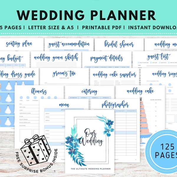 Wedding Planner Printable, Wedding Planner Checklist, Wedding Planning Binder, Wedding Planning Book, Wedding Planner PDF, Wedding Template