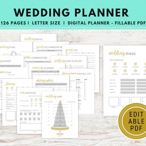 Wedding Planner Editable PDF, Wedding Planner Checklist, Wedding Planning Binder, Wedding Budget, Wedding Template,