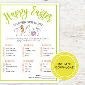Easter Scavenger Hunt Game, Easter Games For Kids Printable, Easter Activities, Easter Treasure Hunt