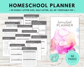 Homeschool Planner Printable, Homeschool Lesson Planner, Homeschooling Planner, Homeschool Organizer, Homeschool Schedule, Record Keeping