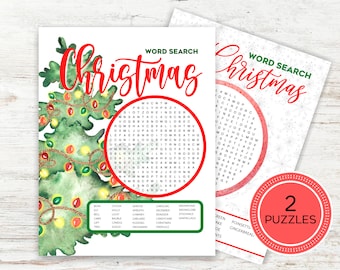 Christmas Word Search, Printable Christmas Word Games, Christmas Games for Kids, Christmas Games for Families, DIY Christmas Games