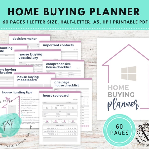 Home Buying Planner, House Hunting Checklist, Home Buying Guide, Home Inspection Checklist, Moving Planner, Home Buying Process