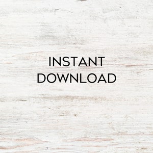 Op de afbeelding: Witte houten achtergrond met de tekst "INSTANT DOWNLOAD" in zwart.