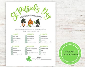 St. Patrick's Day Scavenger Hunt, St. Patrick's Games For Kids Printable, Saint Patrick's Activities, St. Patrick's Day Treasure Hunt