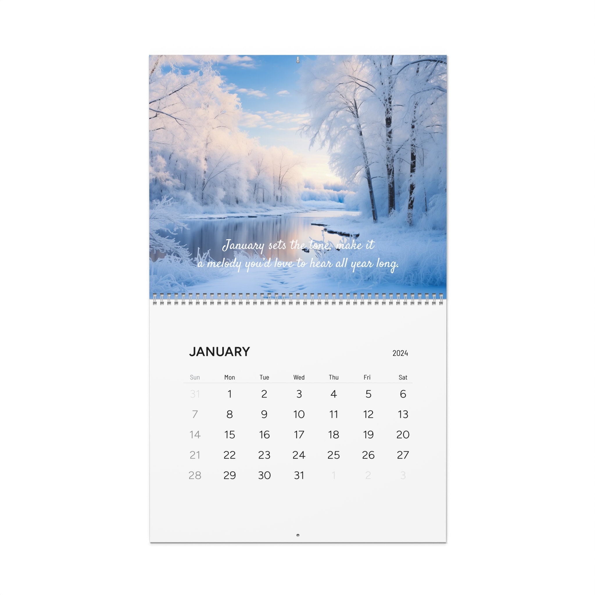 2024 Inspirational Quotes Wall Calendar Etsy