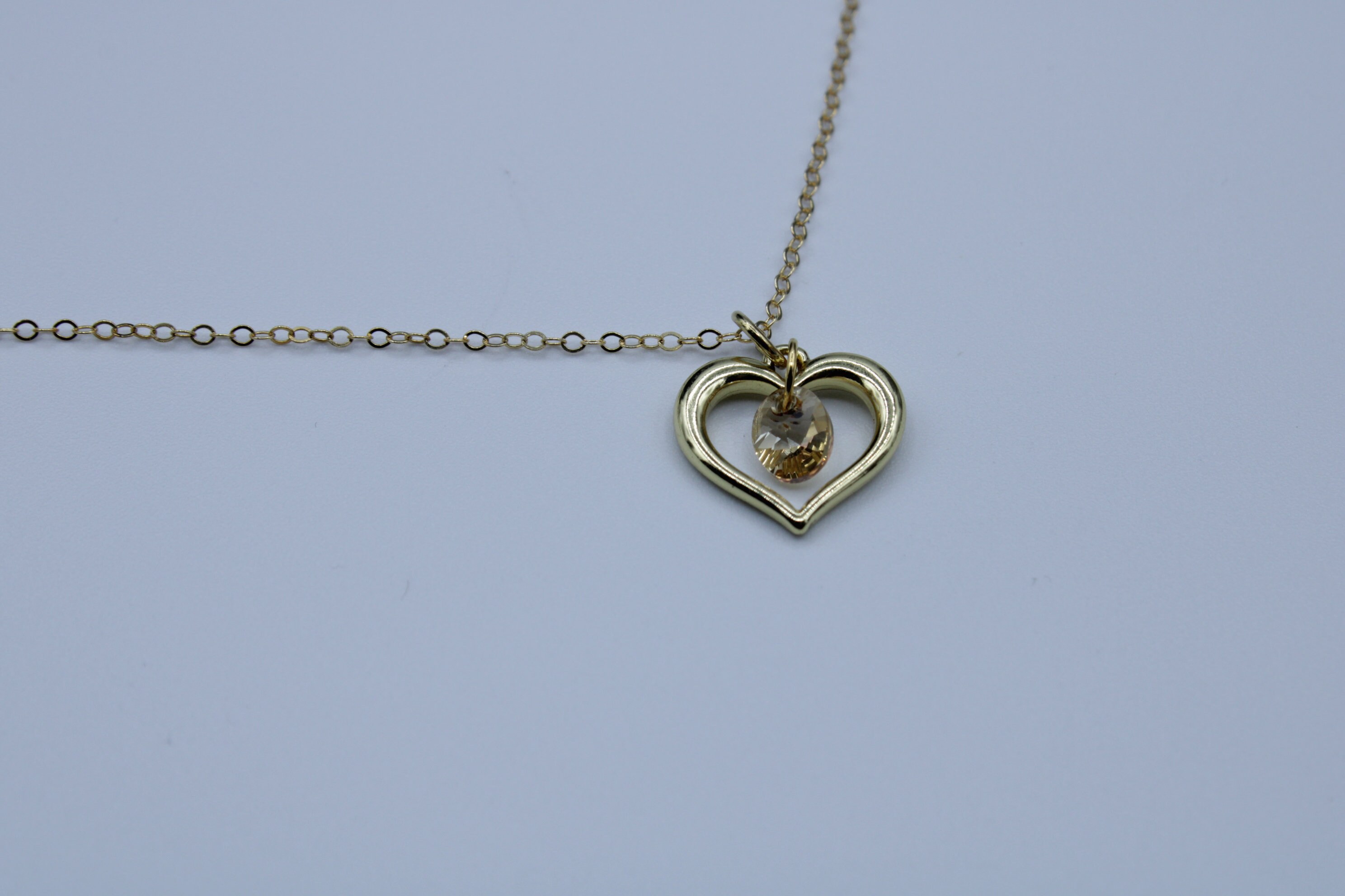 14k Gold Plated Heart Pendant with 14k Gold Filled Necklace Etsy