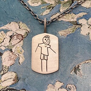 Sterling Silver Boy Charm Necklace - Silver Son Charm Necklace