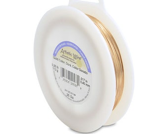 24 Gauge Gold Artistic Wire, Jewelry Making Supply, 198 ft