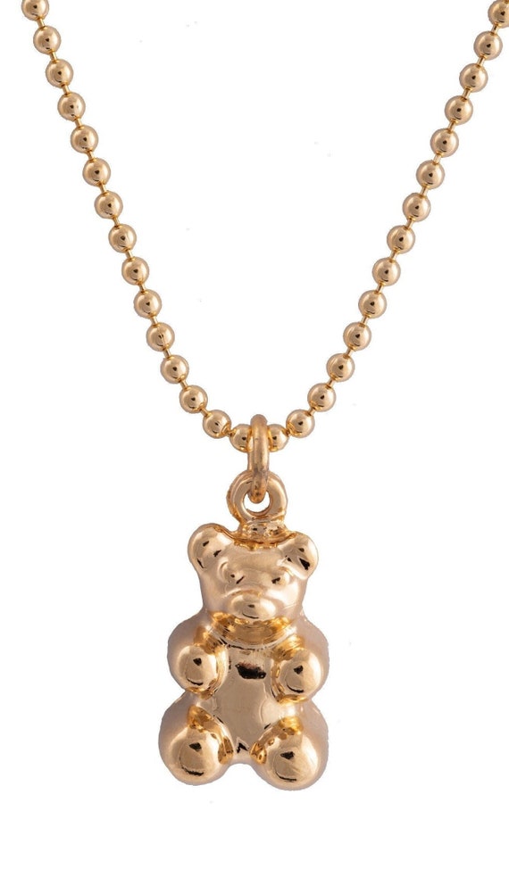 Rhinestone Bear Charm Toggle Necklace – Libby Story
