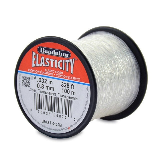 Stretch Magic .5mm Elastic Cord; Clear or Black, 10 meter or 25