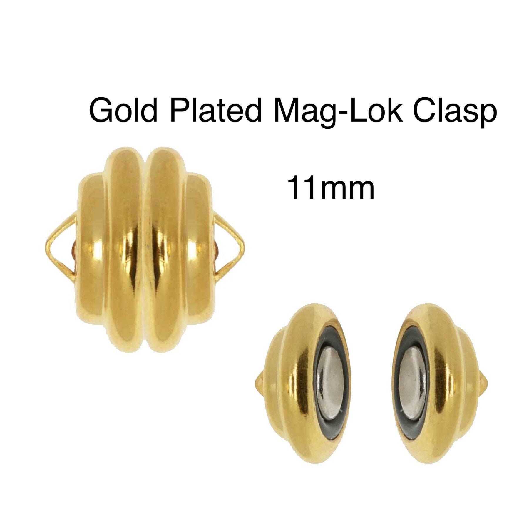 MAG-LOK Silver Plated Magnetic Jewelry Clasp, Superior Quality, Button, 6mm  (12 Pieces)