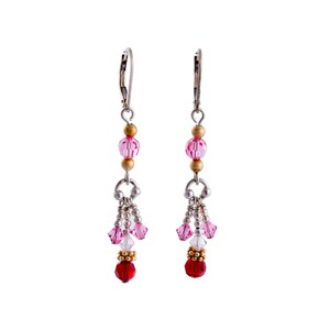 Swarovski Crystal Gold and Silver Pierced Earrings Valentine&#39;s Day Gift Mother&#39;s Day Gift