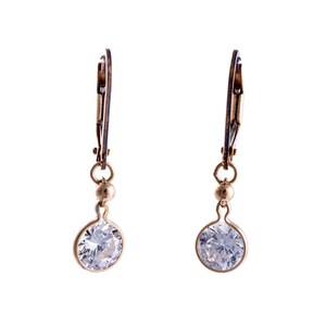 Diamond April Birthstone CZ 14K Gold-Filled Lever Back Earrings - Valentine&#39;s Day Gift Mother&#39;s Day Gift