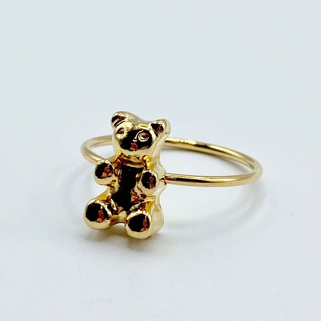Gold Bear Ring Gold Teddy Bear Ring Gold Gummy Bear Ring Delicate Bear Ring  - Etsy