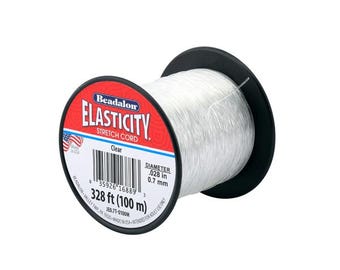Clear Beadalon .7mm 100m, Elastic Stretch Cord, Beadalon Elasticity .7mm Elasticity 100 meter, Bulk Spool, MRSP 30.99!