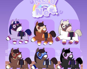 Chibi Race Horses | Holographic Glitter STICKERS