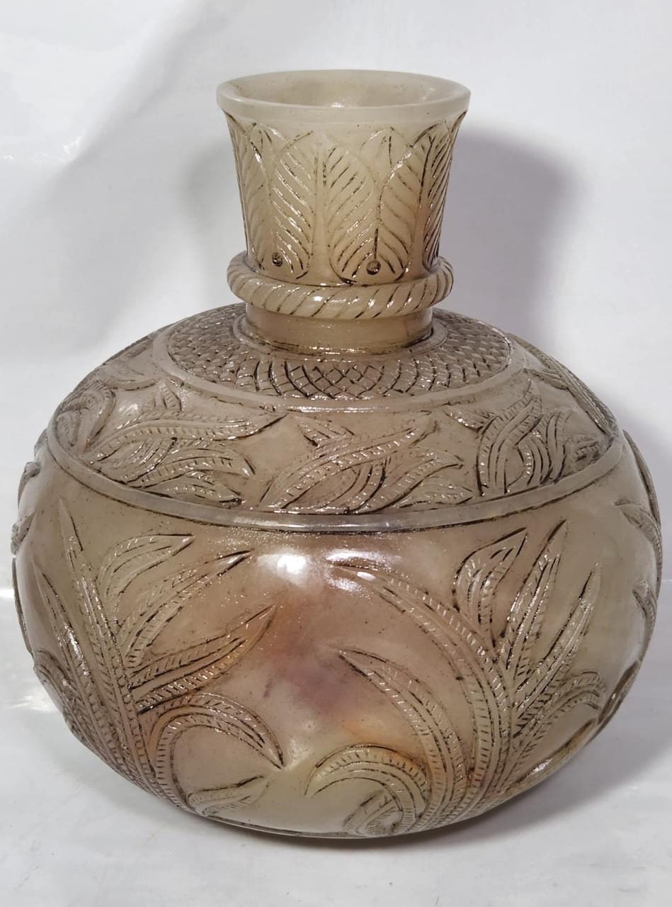 Ancienne Base De Huqqa (narguilé) Moghole En Bronze Massif - 18ème Siècle - Rare