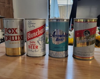 Vintage 1970s Beer Can Lot — Blanchard's Boston, Gambrinus Ohio State, Arrowhead