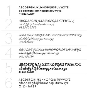 Font choice options for custom engraving