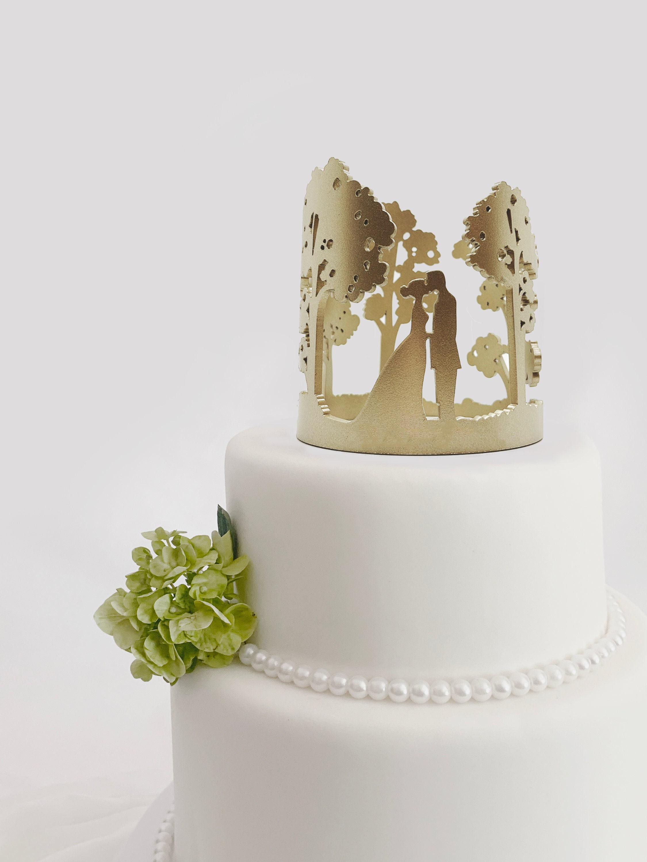 Forest Park Bride and Groom Wedding Cake Topper - Etsy