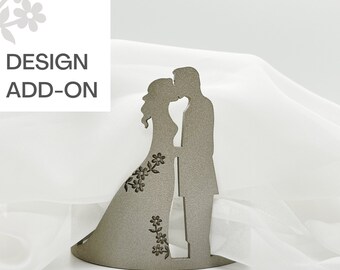 Tilläggsdetalj för tårtkrona | Blommig applikation på brudklänning | lasergraverad akryldesign