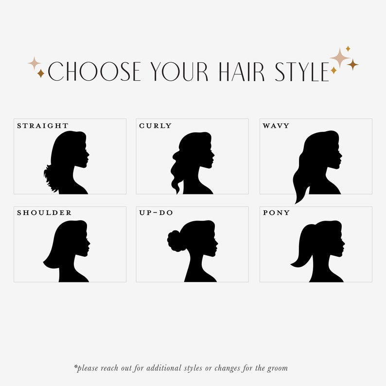 Custom bridal hair style silhouette