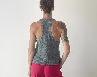 sugar paper linen/cotton tank top