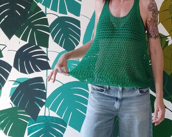 Perforated pure cotton tank top, perfect for hot summer days