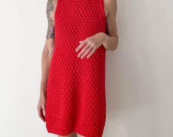 cherry red cotton dress