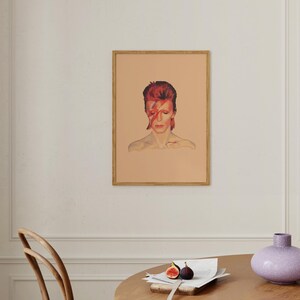 David Bowie | Stardust | Digital Art Painting | A5 A4 A3 A2 | Music Print | Lyrics Print | Indie Art | Gig Poster Orange