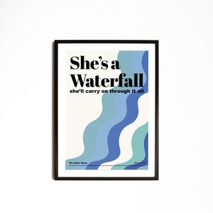 The Stone Roses / Waterfall / Music Print / Lyrics Print / A5 A4 A3 / Unframed Indie Art / Gig Poster