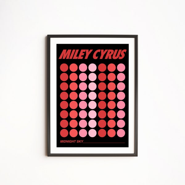 MILEY CYRUS | Quote Midnight Sky | A5 A4 A3 A2 | Poster Wall Decor | Indie Gig Poster | Lyrics Print | Music Print