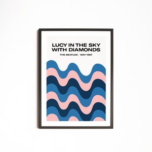 The Beatles | Lucy in de lucht met diamanten | A5 A4 A3 A2 | Muziek Print | Songteksten Print | Indie Art | Gig Poster