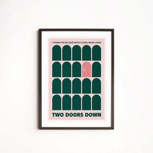 Mystery Jets | Two Doors Down  | A5 A4 A3 A2 | Music Print | Lyrics Print | Indie Art | Gig Poster | Art | Abtract