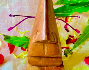 Handmade Wooden Nose Shaped Spectacle Specs Eyeglass Holder Stand with Mustache Eyeglass Spectacle Holder