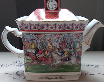 Vintage Sadler 'A Day at the Races' teapot