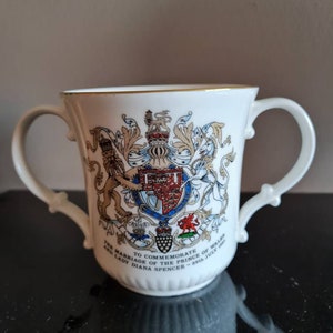 Royal Doulton commemorative mug 1981 Charles and Diana Wedding double handled