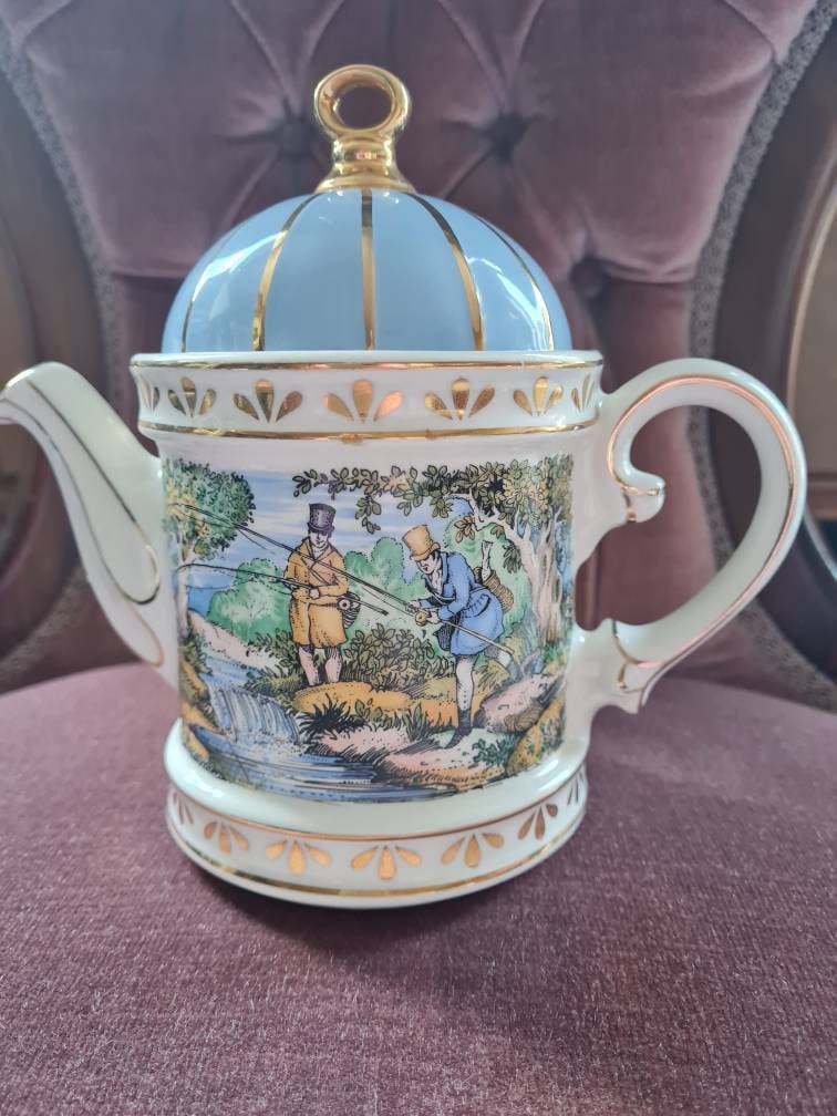 Sadler Pottery Teapot - Fishing