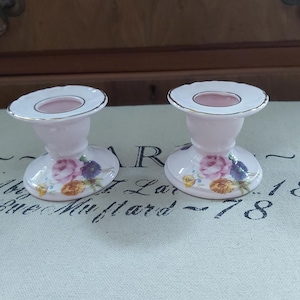 Kandelaars -Floral Bone China Engeland Royal Adderley