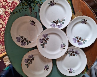 KOKA17cmプレート6枚セット//ヴィンテージ Rörstrand（ロールストランド） Koka（コカ）ブラウン プレート17枚