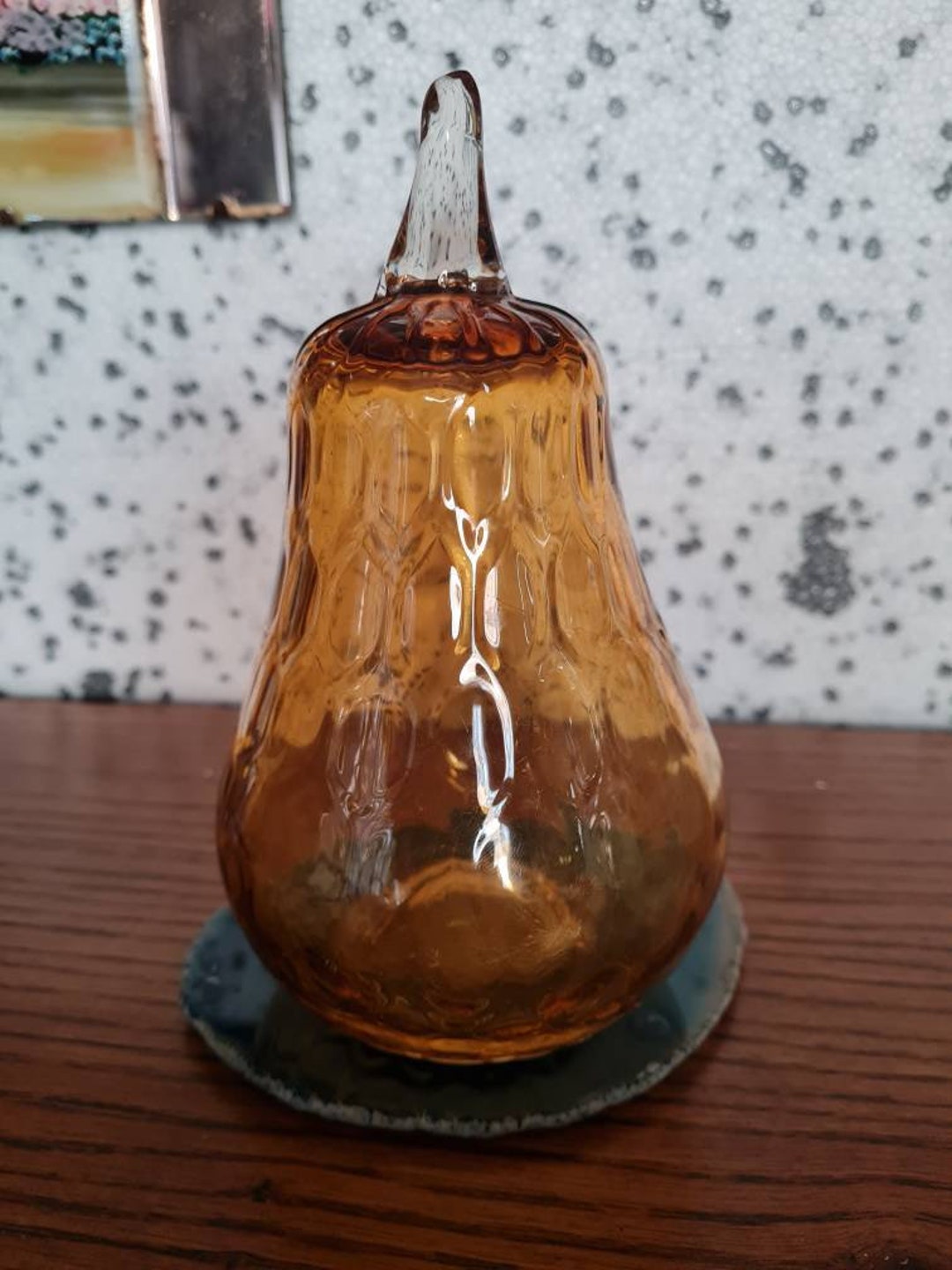 Vintage Blown Glass Pear in Amber Glass - Etsy