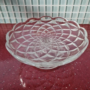 small vintage glass cake stand