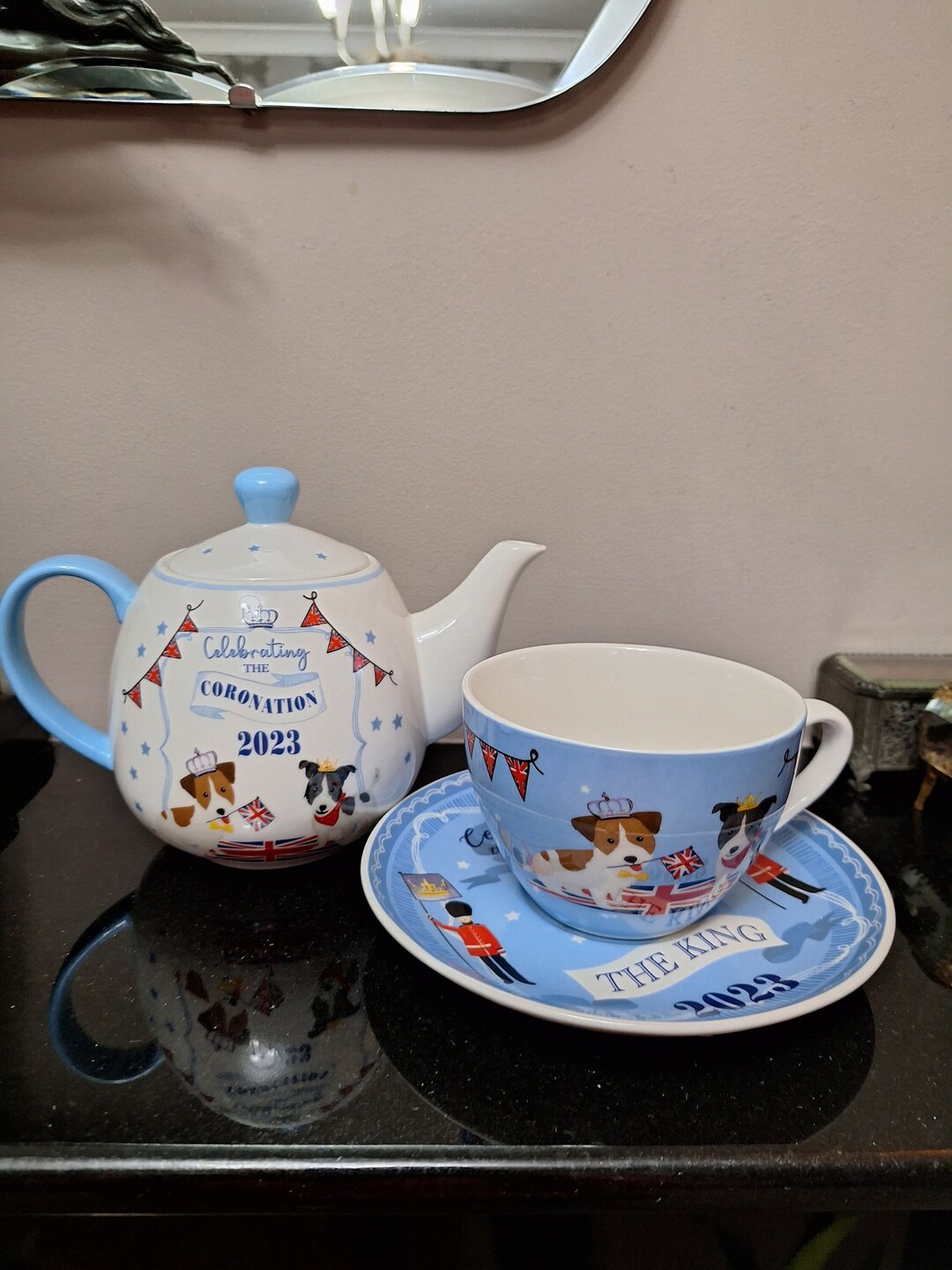 Tesco Coronation Teapot and Cup and Saucer King Charles 2023 Etsy