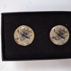 Lovely Spitfire cufflinks in box - ideal gift
