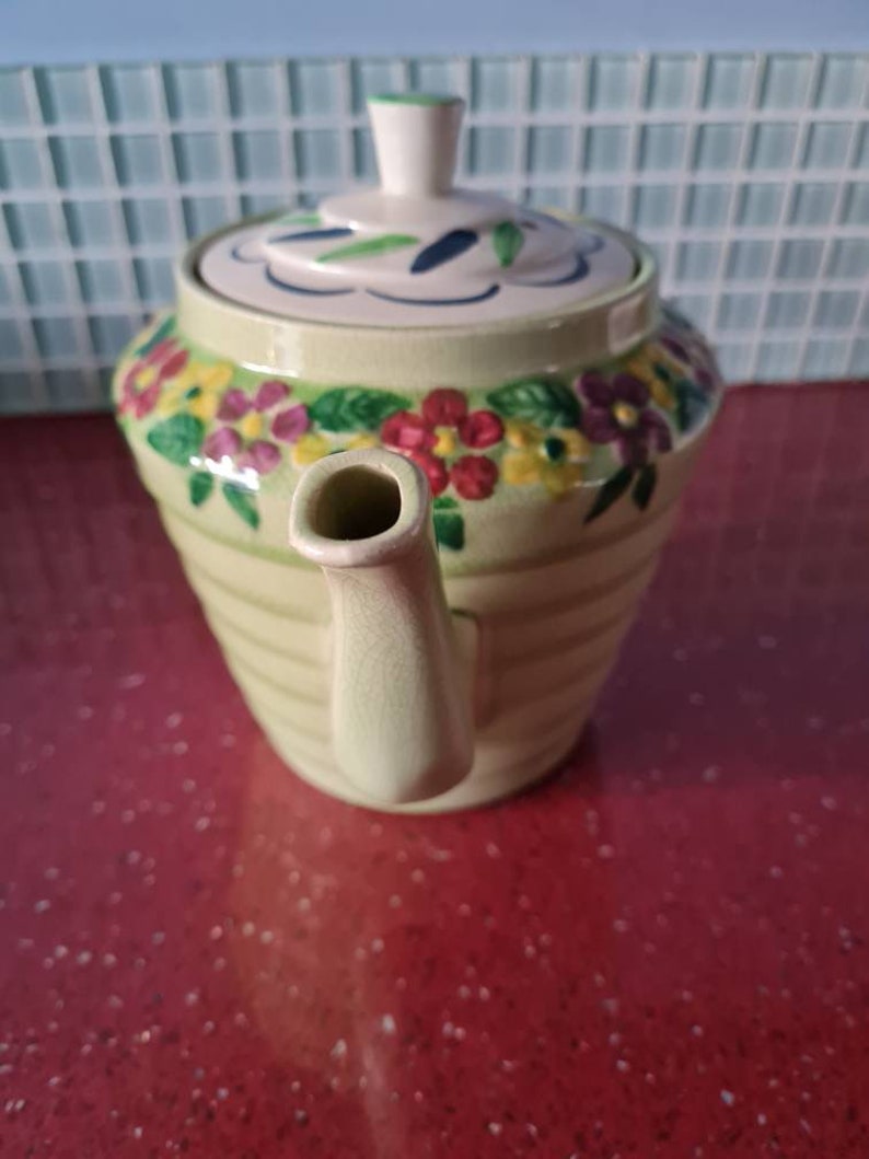 Vintage Green Wade Heath Teapot Etsy