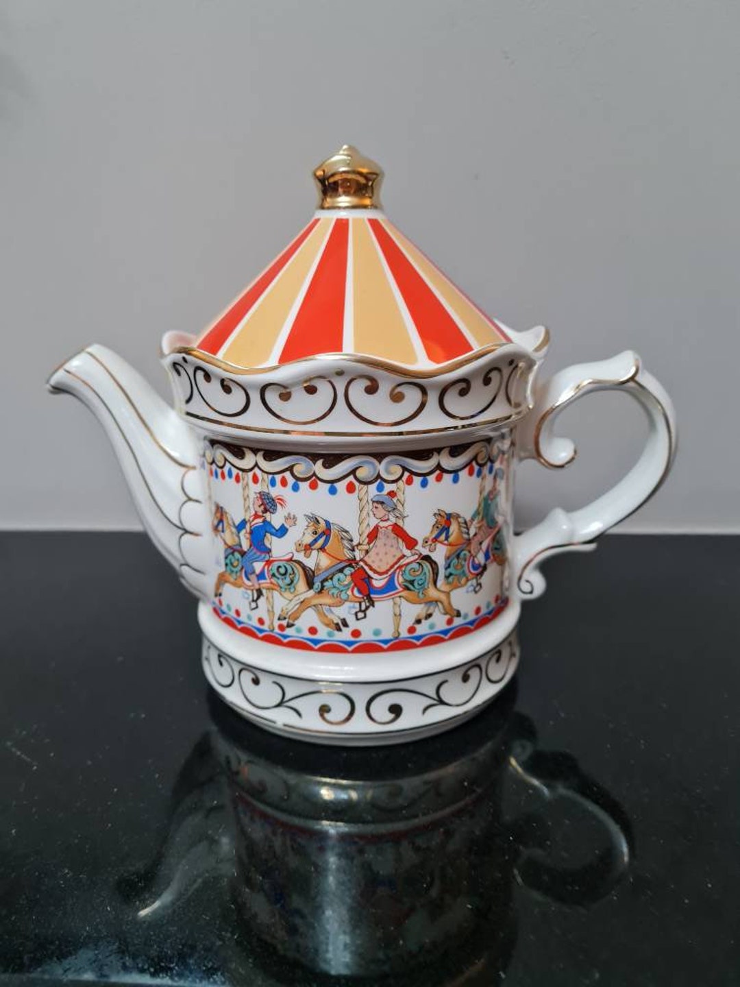 Sadler Carousel Teapot Etsy