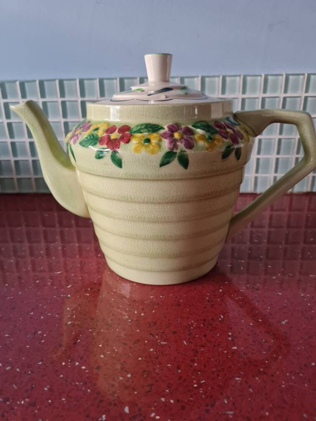 Vintage Green Wade Heath Teapot Etsy