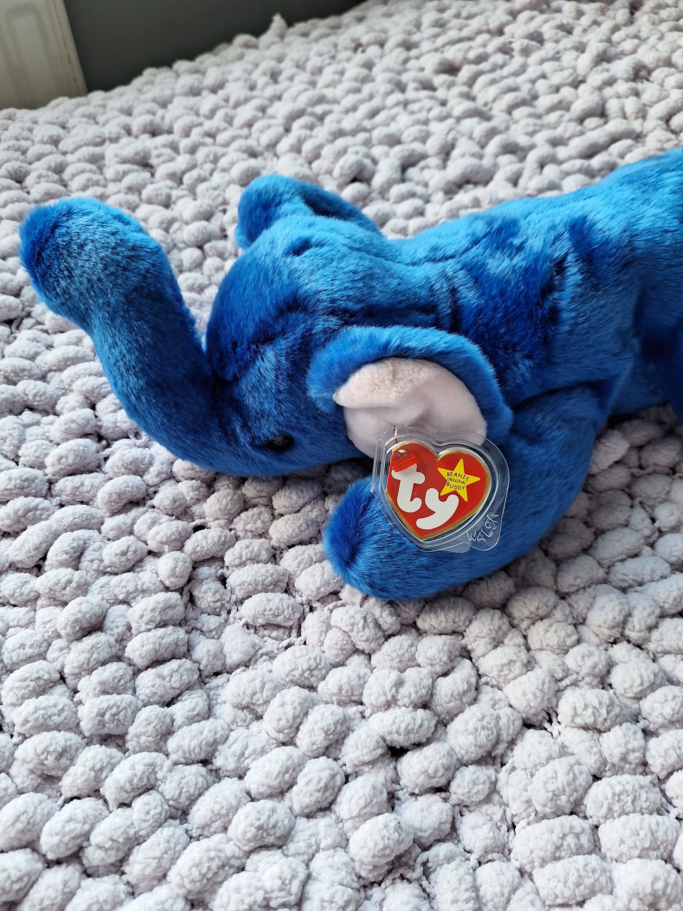 Blue elephant beanie baby sales