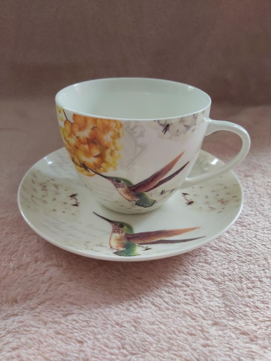Waterside fine china Bird and Floral set of 6 cups and Etsy